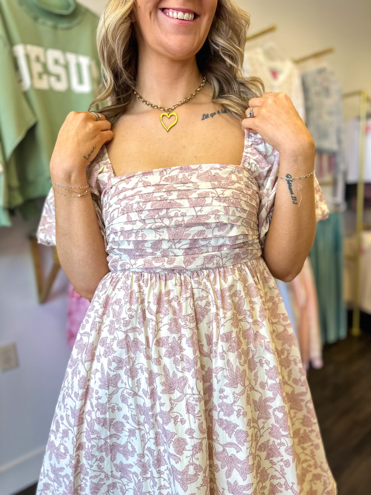 Paloma Pleated Bubble Sleeve Mini Dress