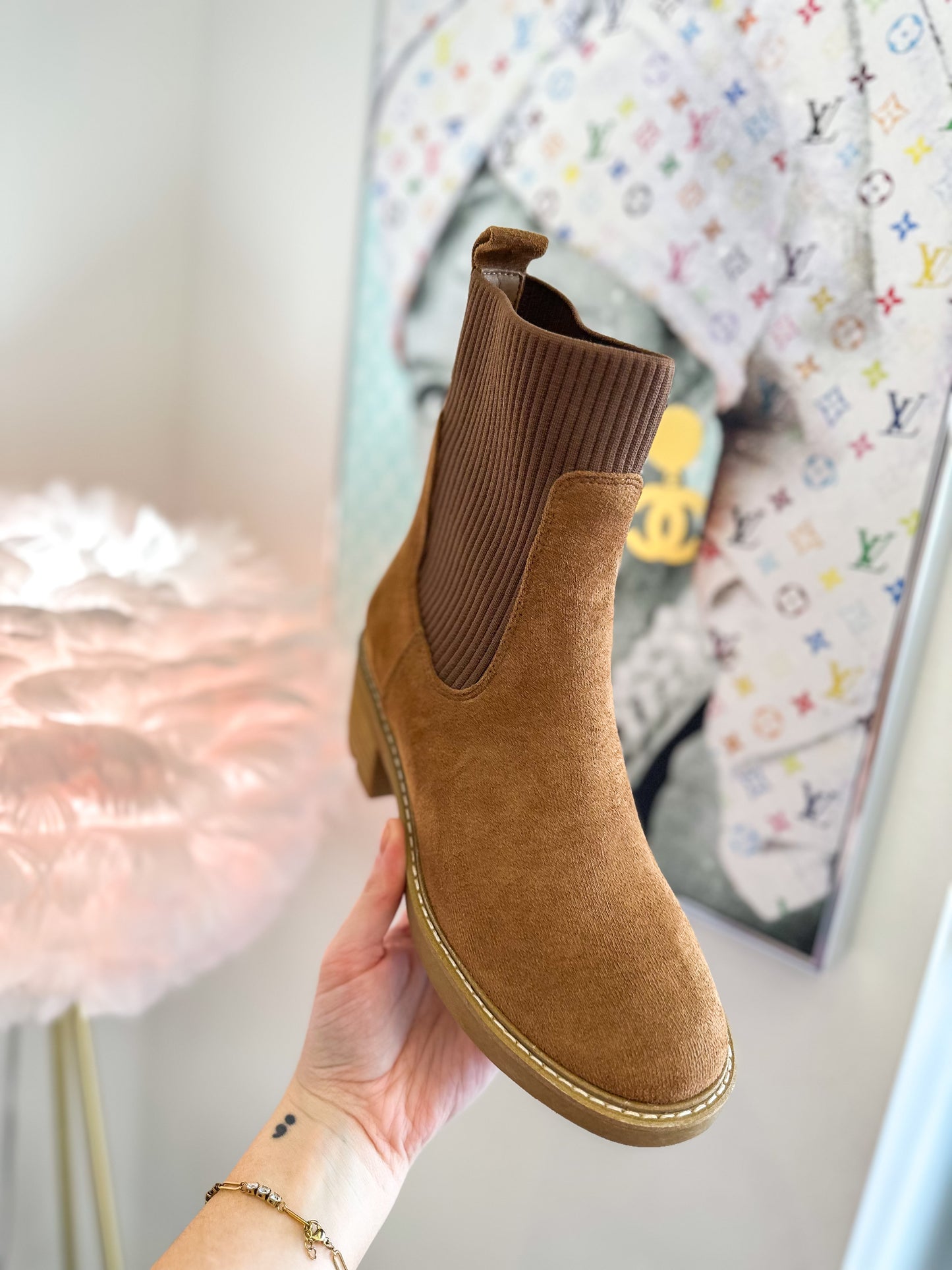 CORKY'S: Goodness Gracious Tobacco Faux Suede Booties