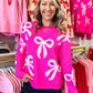 Pretty In Pink Bow Sweater