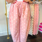 Dottie Scuba Barrel Lounge Pants - Light Pink/White