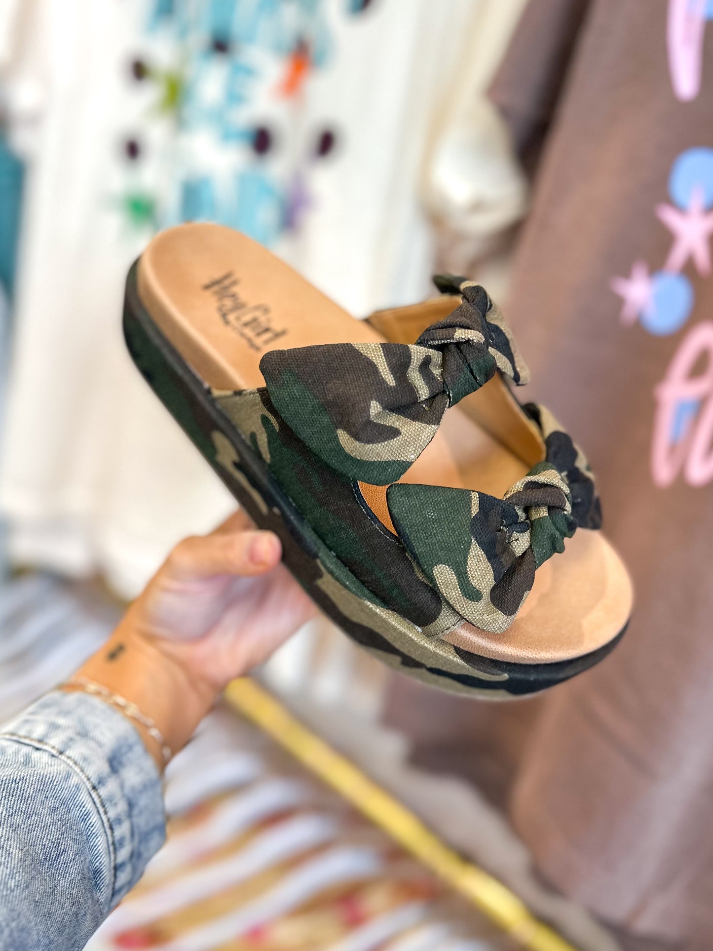 CORKY'S: Lil Bit Knotty Sandals - Camo