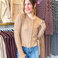 Mabel Ruffle Knit Cardigan - Caramel