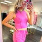 On The Go Wide Leg Pant Set - Fuchsia