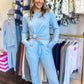Blue Skies Waffle Knit Lounge Set
