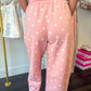 Dottie Scuba Barrel Lounge Pants - Light Pink/White