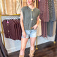Beverly Button Knit Vest Top - Pine Wood