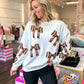 Football Bows Patch Sweatshirt
