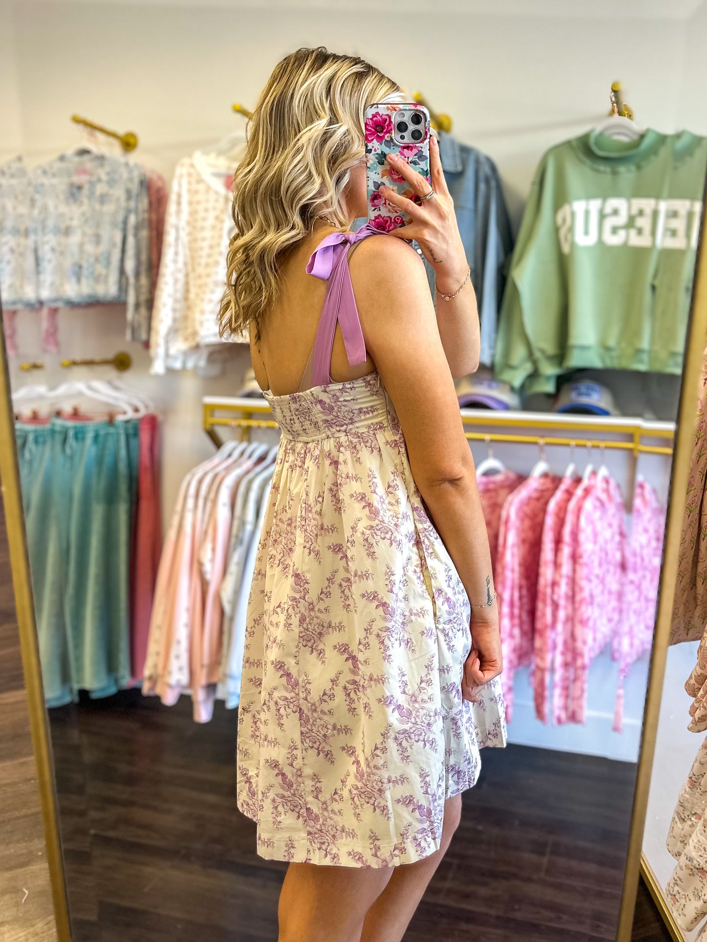 Talia Tie Strap Floral Mini Dress