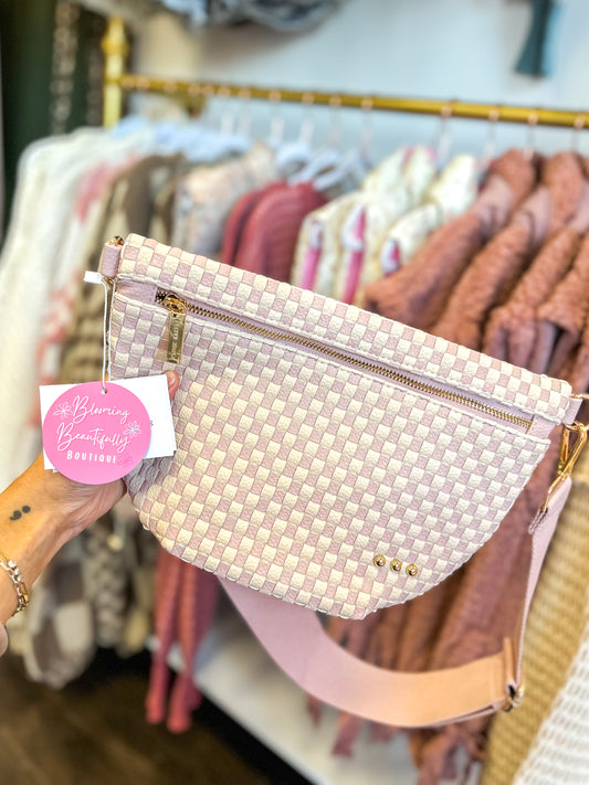 Westlyn Woven Bum Bag - Checkered Blush