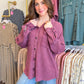 Marlow Mineral Wash Shacket - Dark Cherry