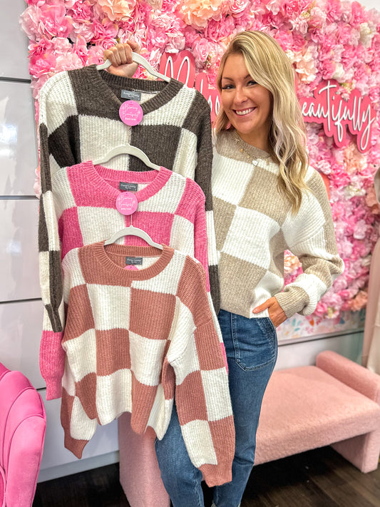 Coco Checkered Comfy Sweater
