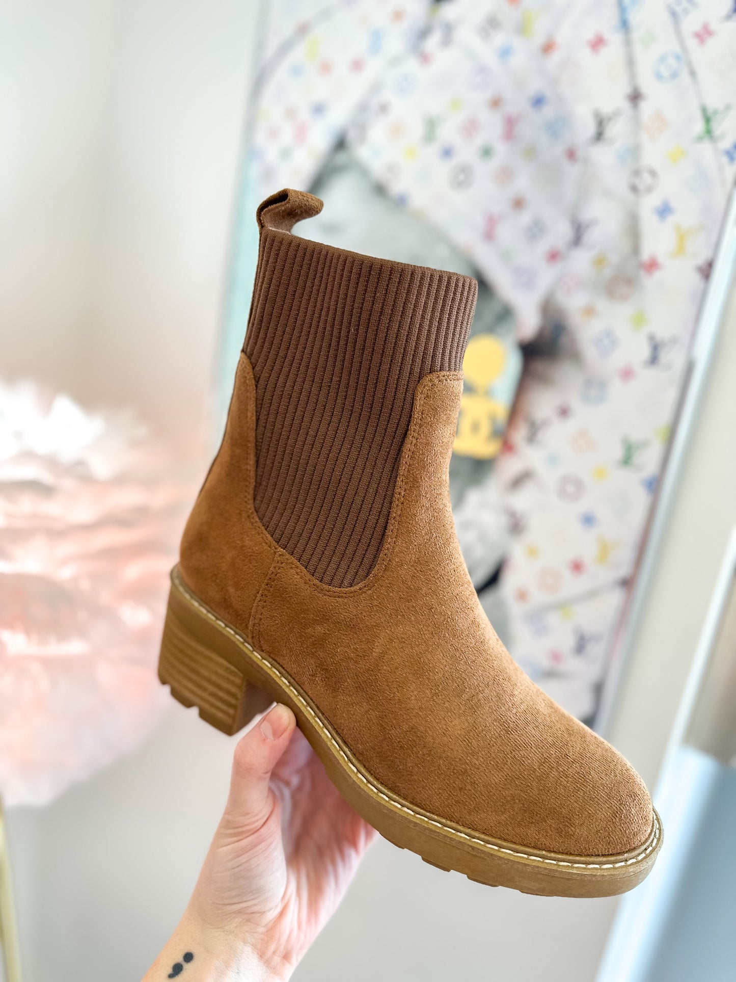 CORKY'S: Goodness Gracious Tobacco Faux Suede Booties