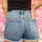 Callie Crossover High Rise Side Slit RISEN Shorts - Medium