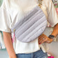 Jolie Puffer Belt Bag - Light Grey