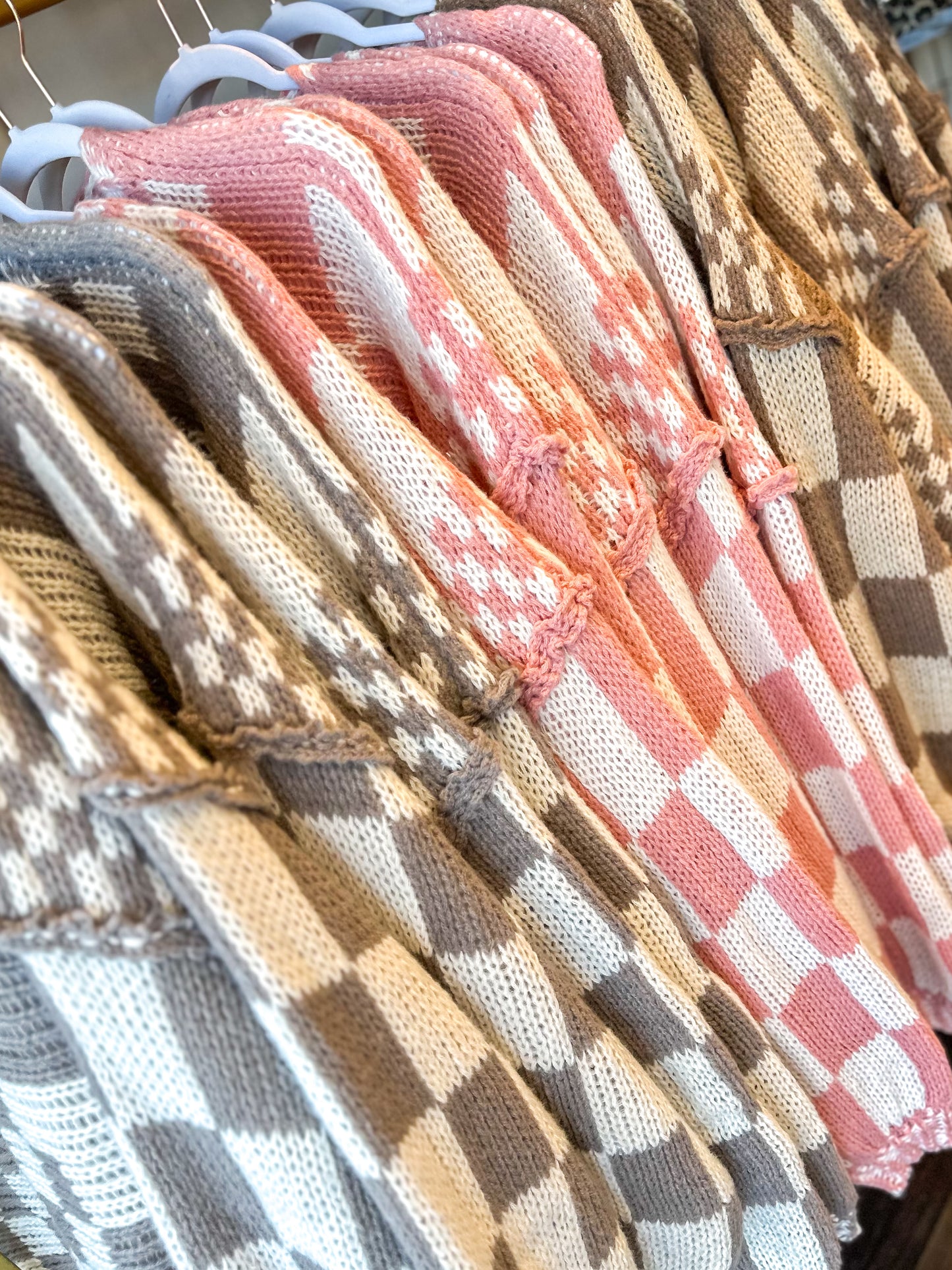 Cozy Checkmate Chunky Knit Cardigan - 3 Colors!