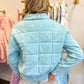 Waverly Washed Quilted Jacket - Light Blue