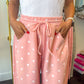 Dottie Scuba Barrel Lounge Pants - Light Pink/White