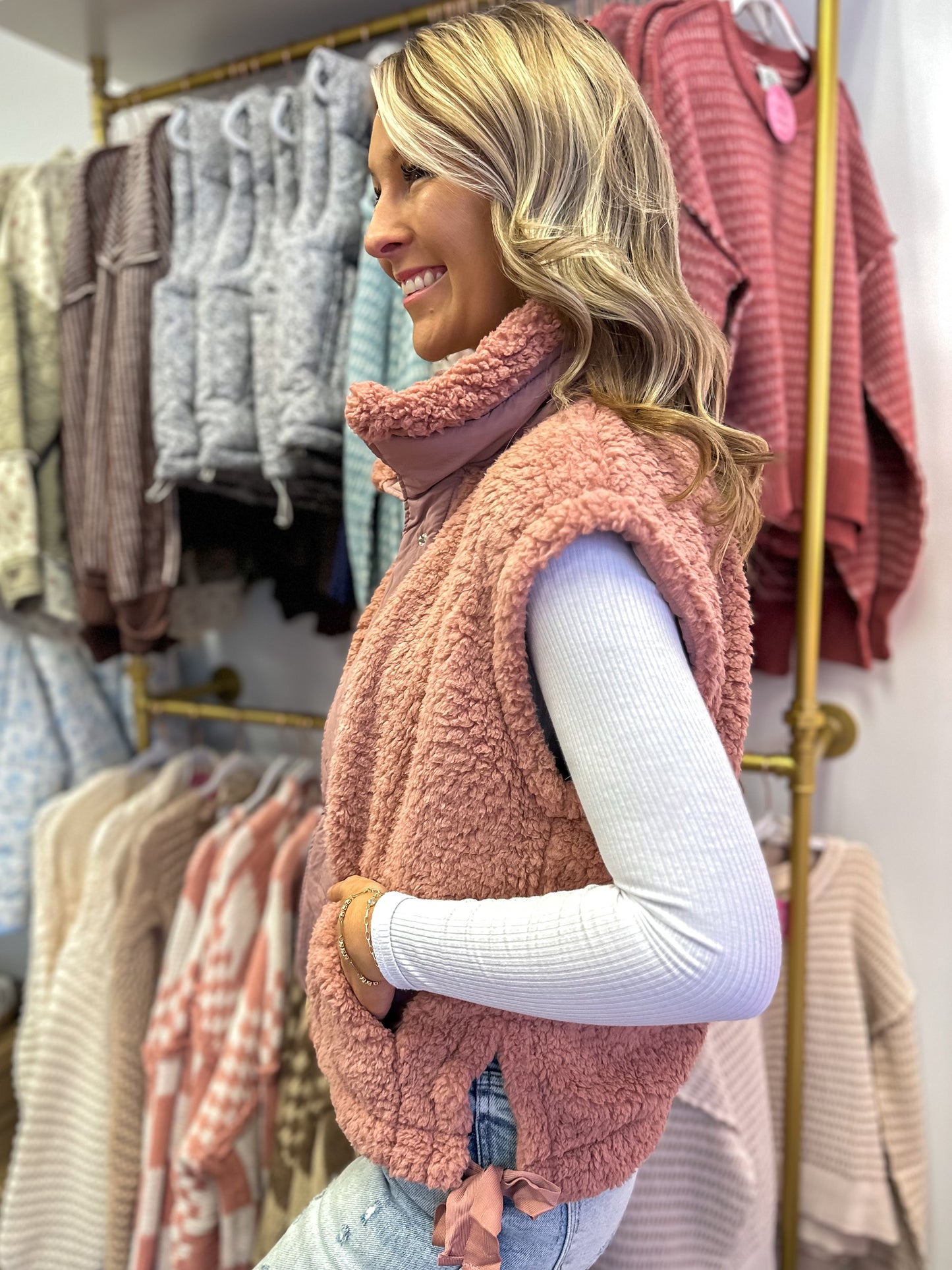 Bailey Button Down Fleece Sherpa Vest