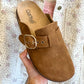 CORKY'S: Distracted Camel Faux Suede Clogs