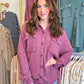 Marlow Mineral Wash Shacket - Dark Cherry