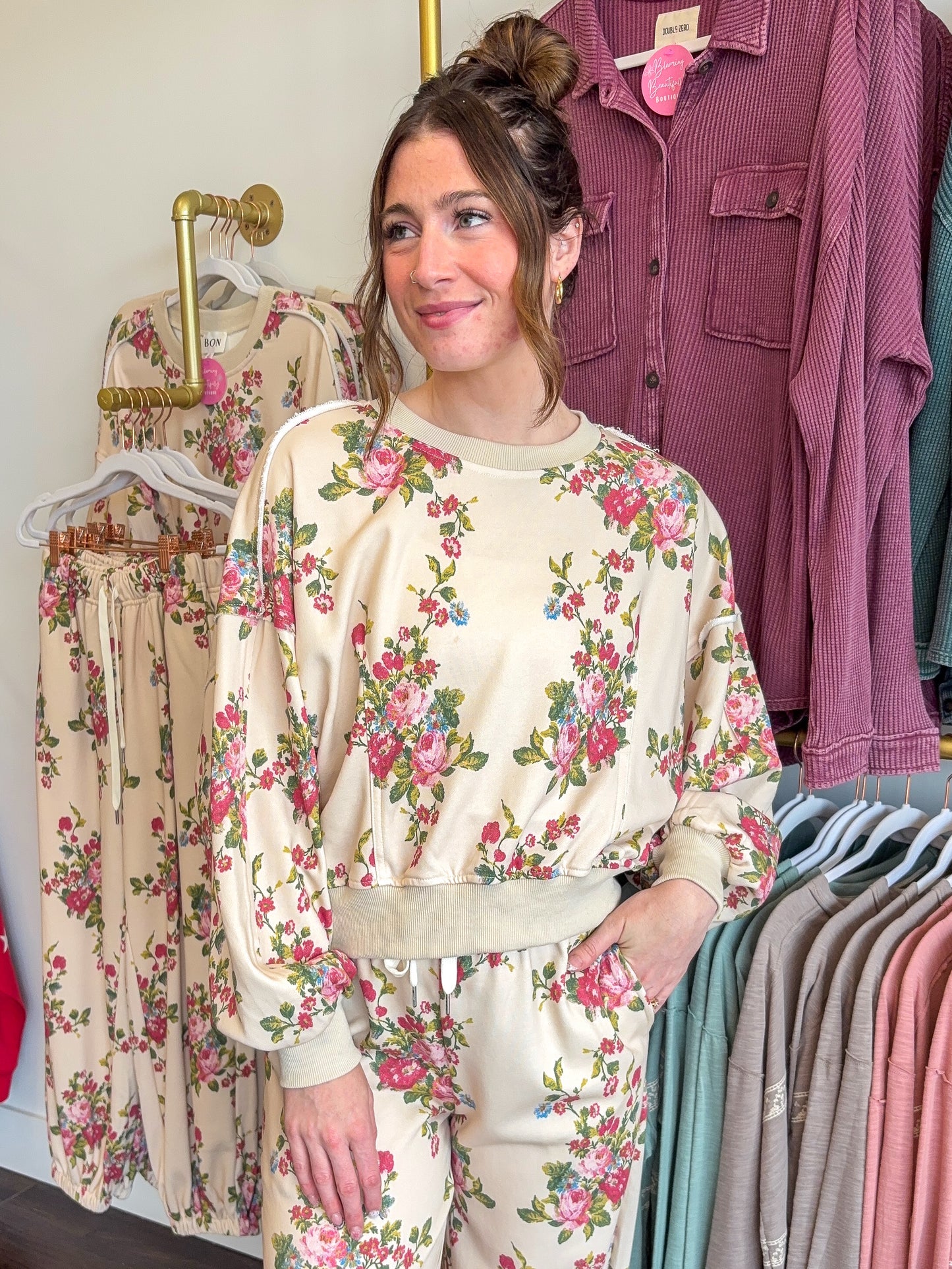 Vintage Blooms Oversized Sweatshirt