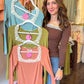 Rebecca Rib Knit Lace Top - Dusty Persimmon