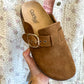 CORKY'S: Distracted Camel Faux Suede Clogs