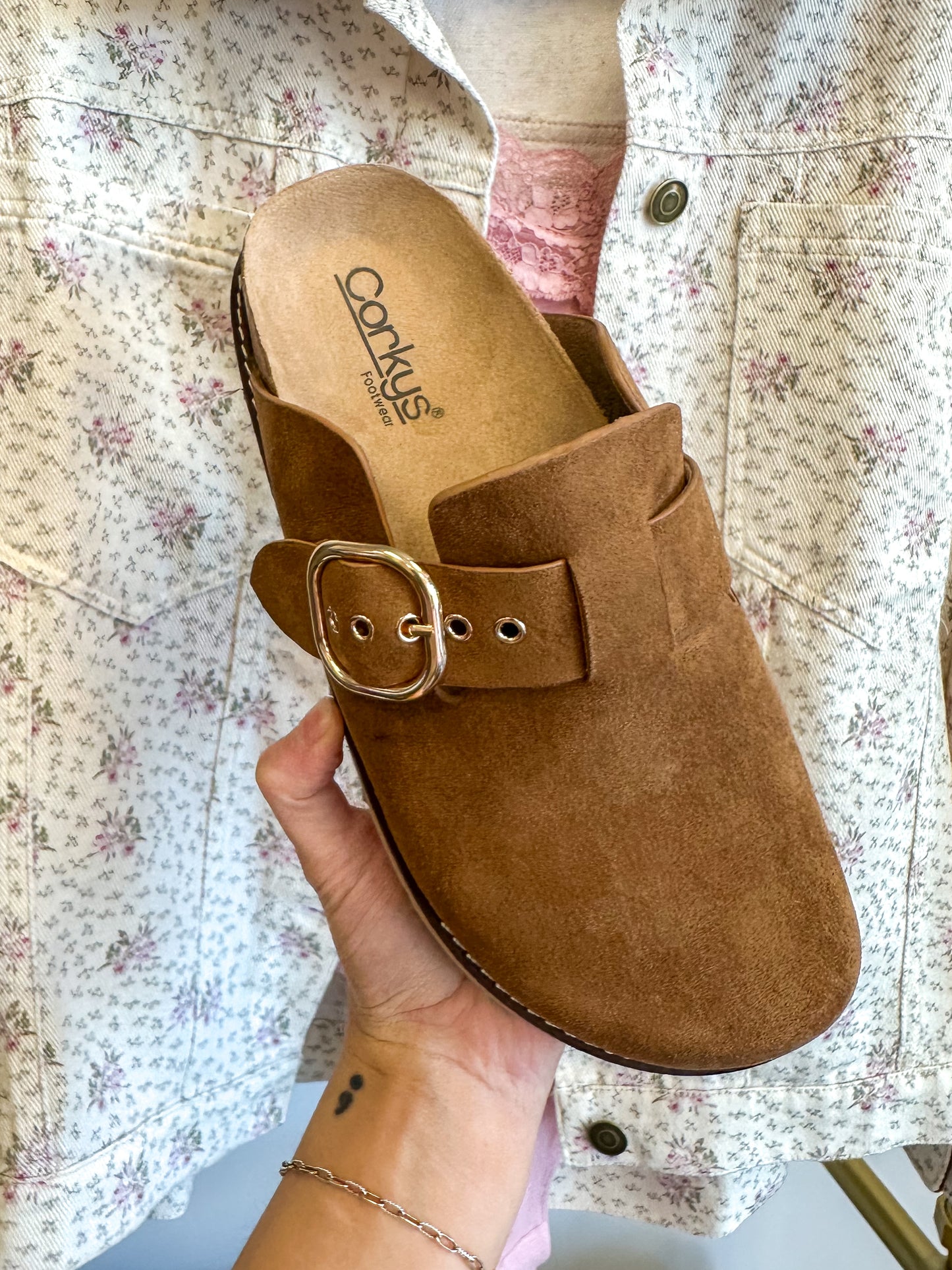 CORKY'S: Distracted Camel Faux Suede Clogs