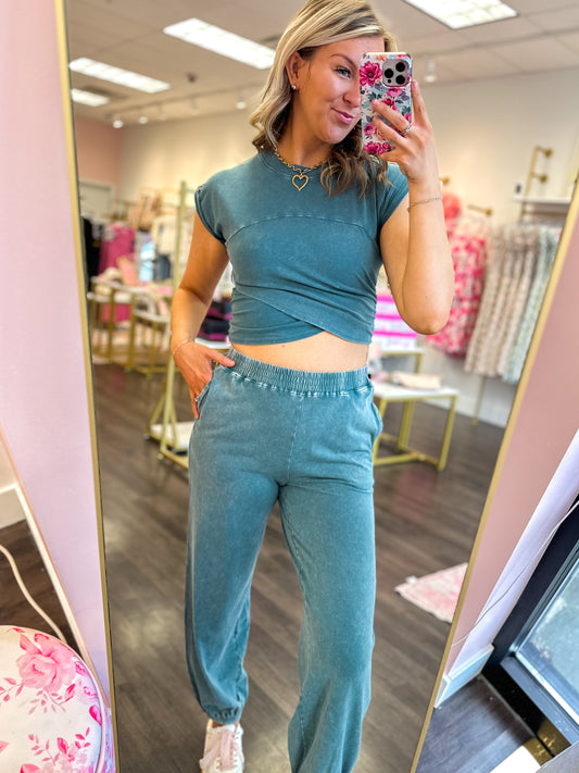Comfy Chic Jogger Set - Dark Teal