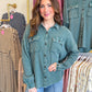 Marlow Mineral Wash Shacket - Dark Teal