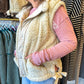 Bailey Button Down Fleece Sherpa Vest - Beige