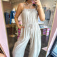 Lace Luxe Barrel Jumpsuit - Soft Beige