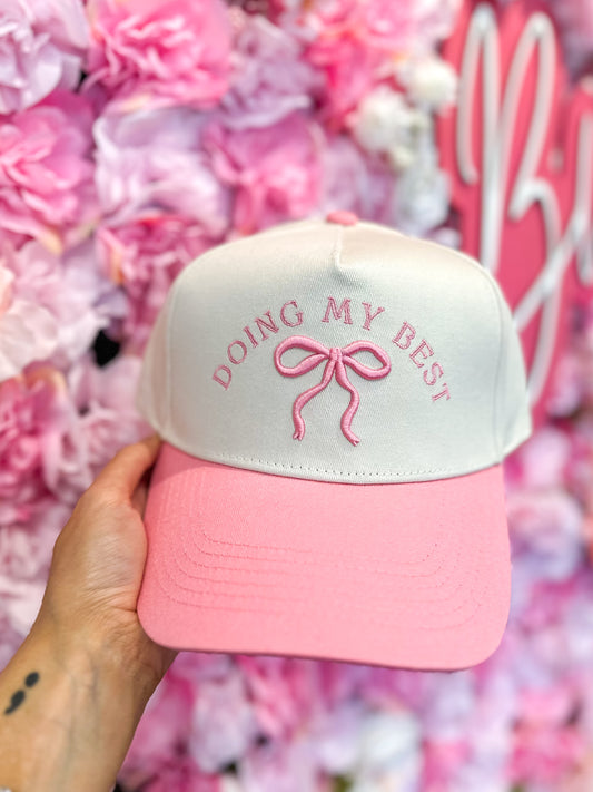 Doing My Best - Pink Vintage Trucker Hat