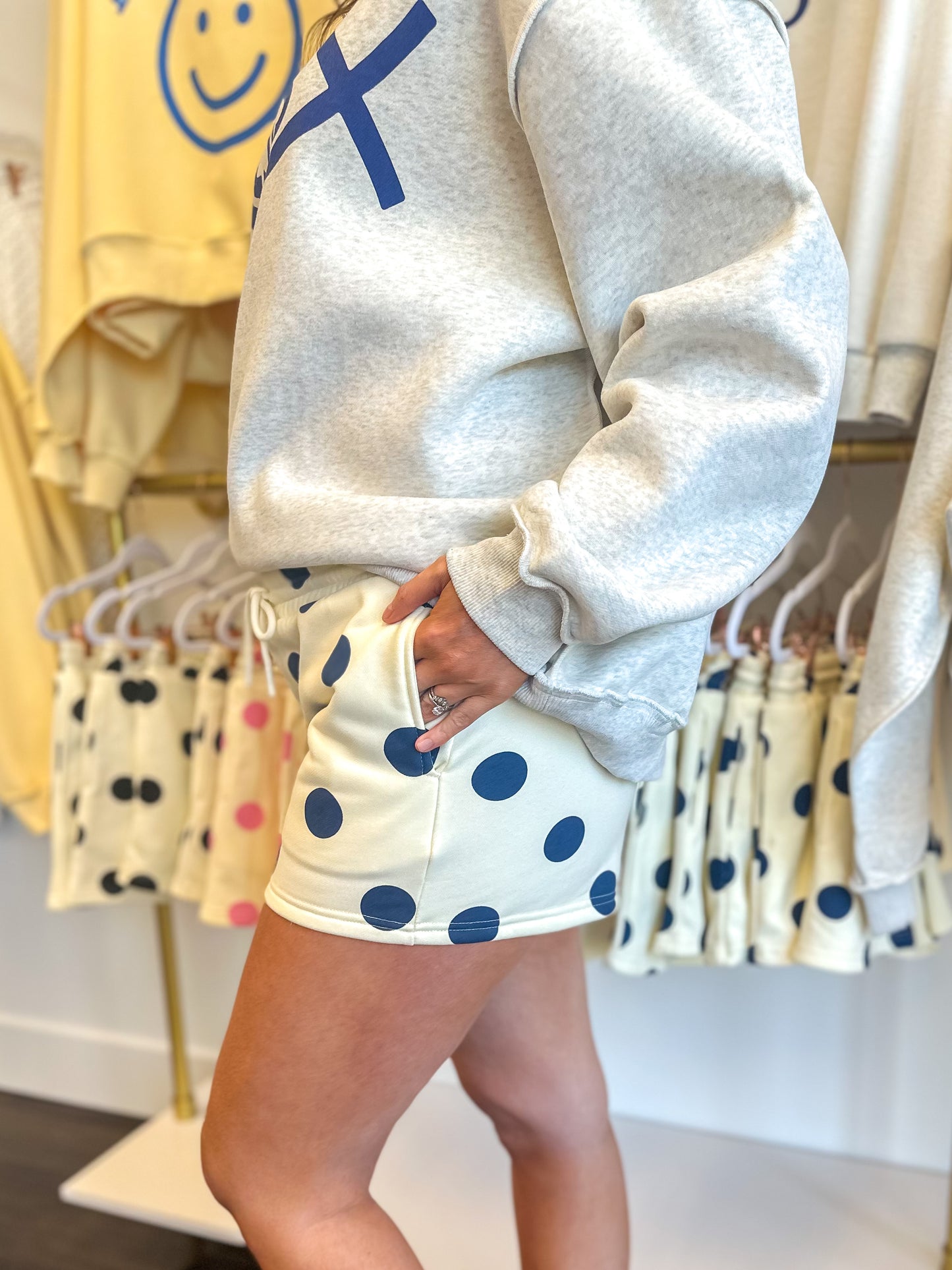 Dottie Darling Polka Dot Shorts - Navy