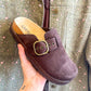 CORKY'S: Distracted Chocolate Faux Suede Clogs
