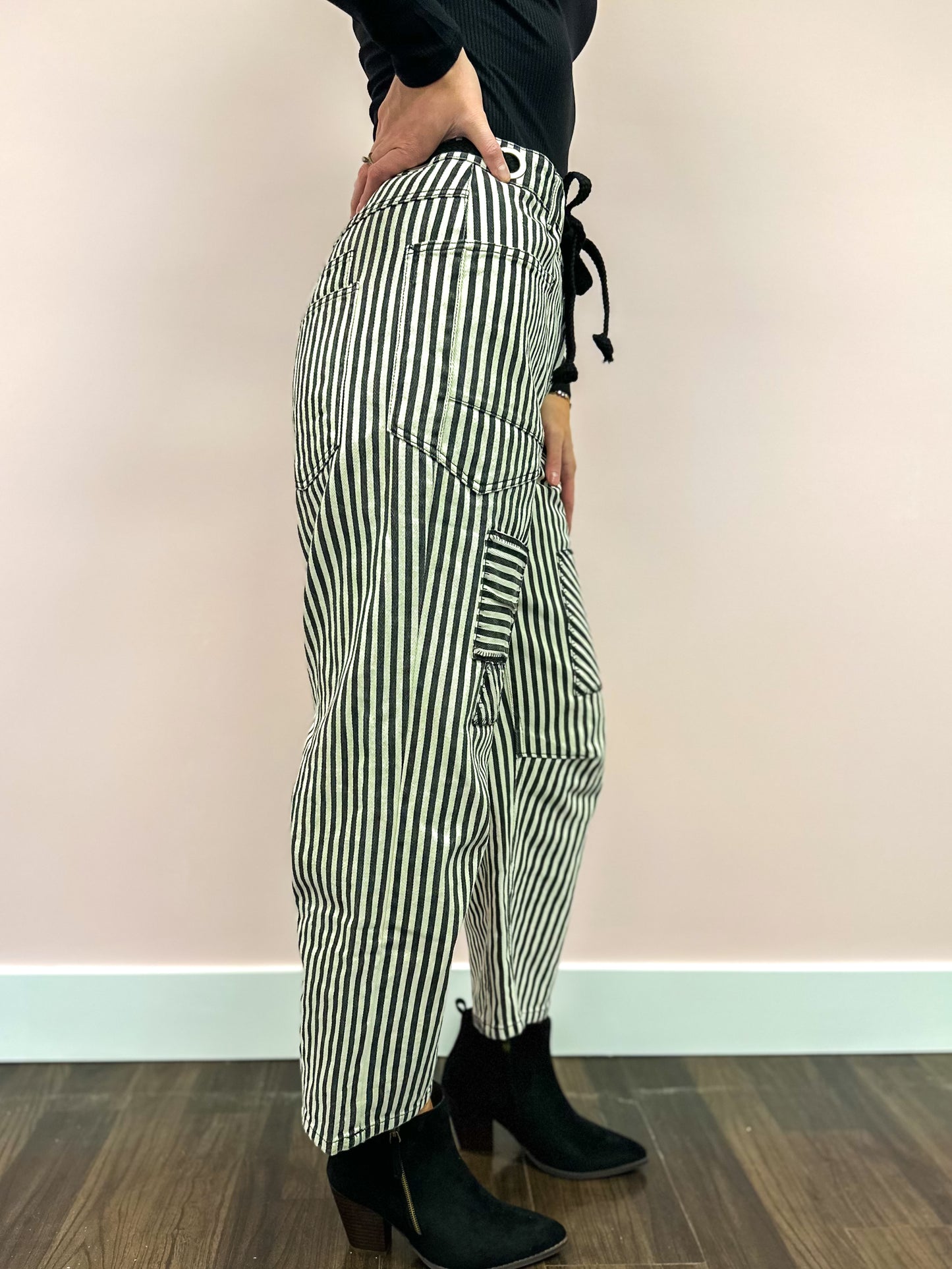 Sutton Striped Twill Barrel Pants