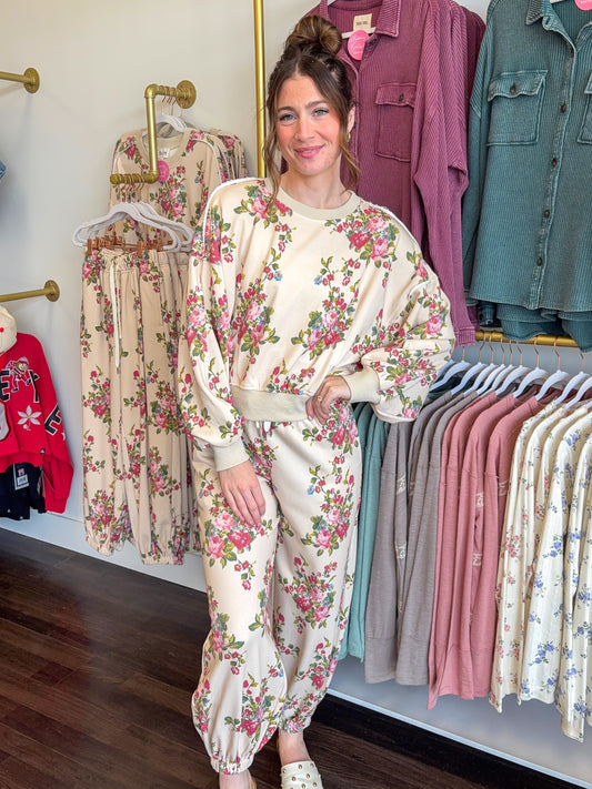 Vintage Blooms Oversized Sweatshirt