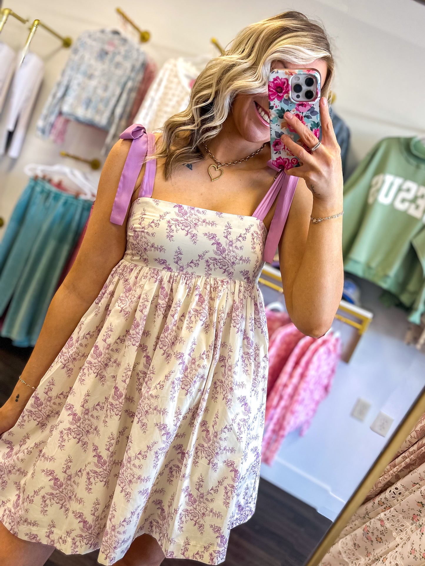 Talia Tie Strap Floral Mini Dress