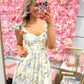 Fallon Floral Sweetheart Neck Corset Detail Maxi Dress - Ivory Multi
