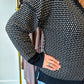 Callie Contrast Stitch Sweater - Black