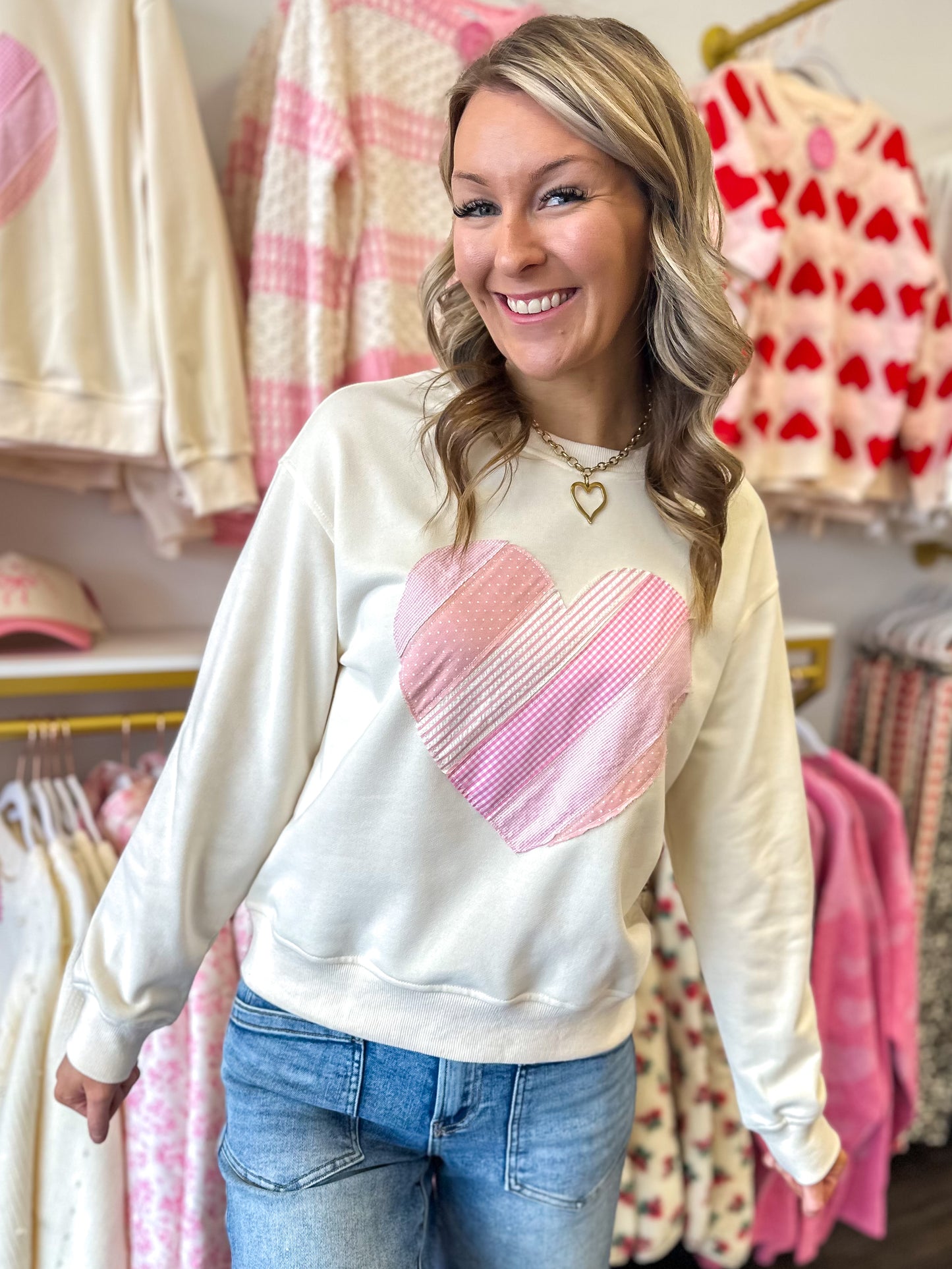 Heart Patchwork Sweatshirt