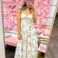 Fallon Floral Sweetheart Neck Corset Detail Maxi Dress - Ivory Multi