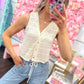 Coastal Chic Crochet Button Up Top