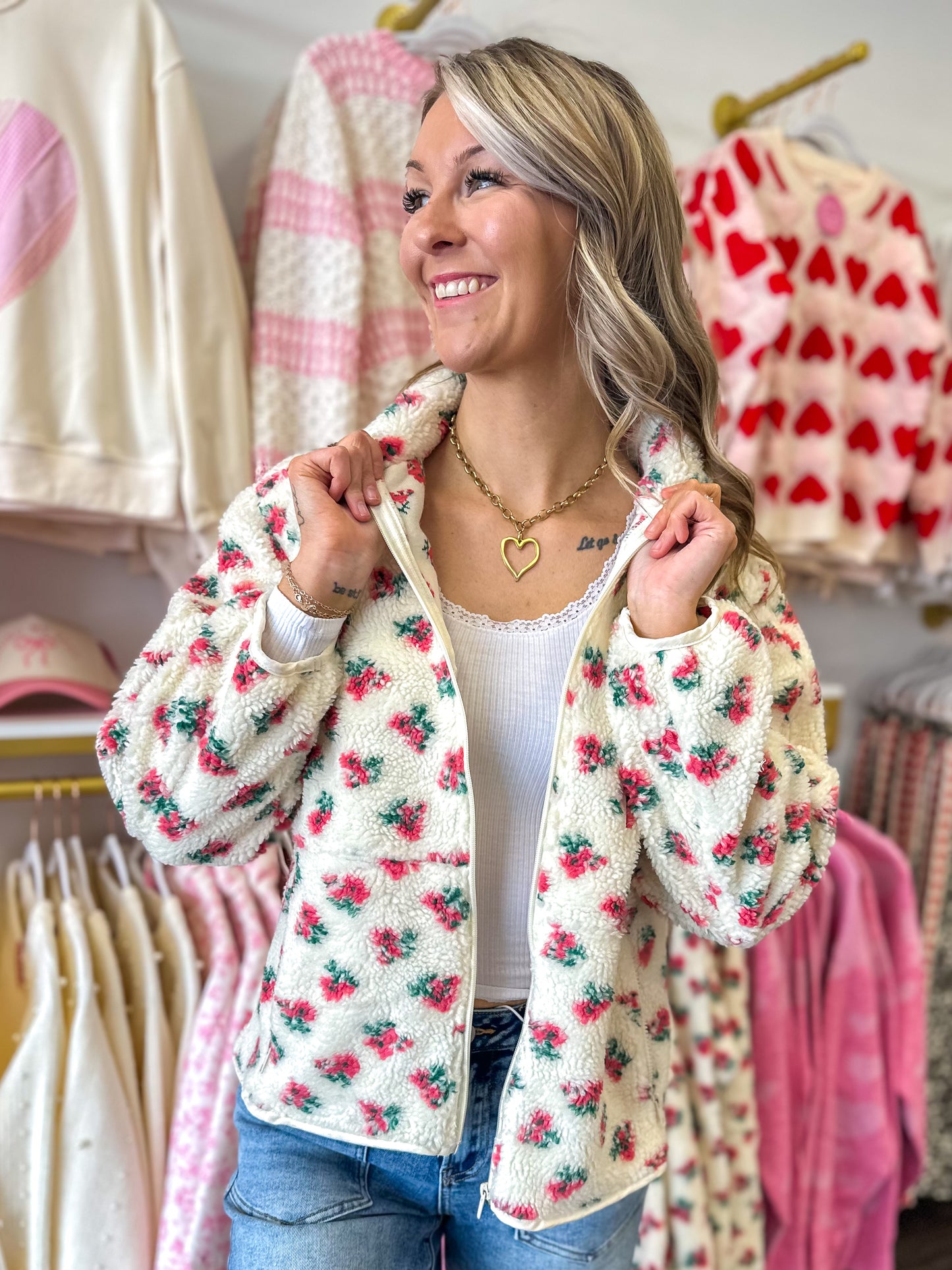 Love In Bloom Zip Up Jacket
