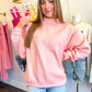Pray Embroidered Mock Neck Sweatshirt