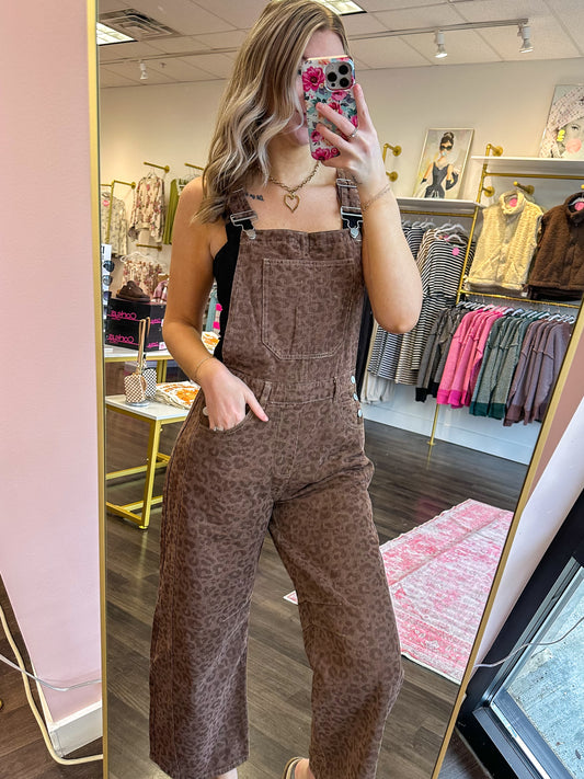 Valerie Vintage Leopard Overalls