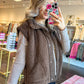Bailey Button Down Fleece Sherpa Vest - Coco