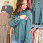 Marlow Mineral Wash Shacket - Dark Teal