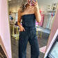 Sloane Strapless Jumpsuit - Ash Black