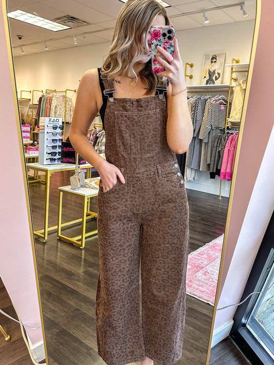 Valerie Vintage Leopard Overalls